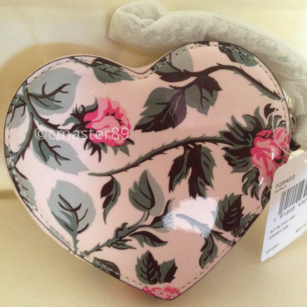 SOLD Coach Sleeping Rose Heart Coin Purse - Picture 4 of 8